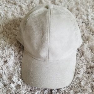 Mens cream Zara suede adjustable cap